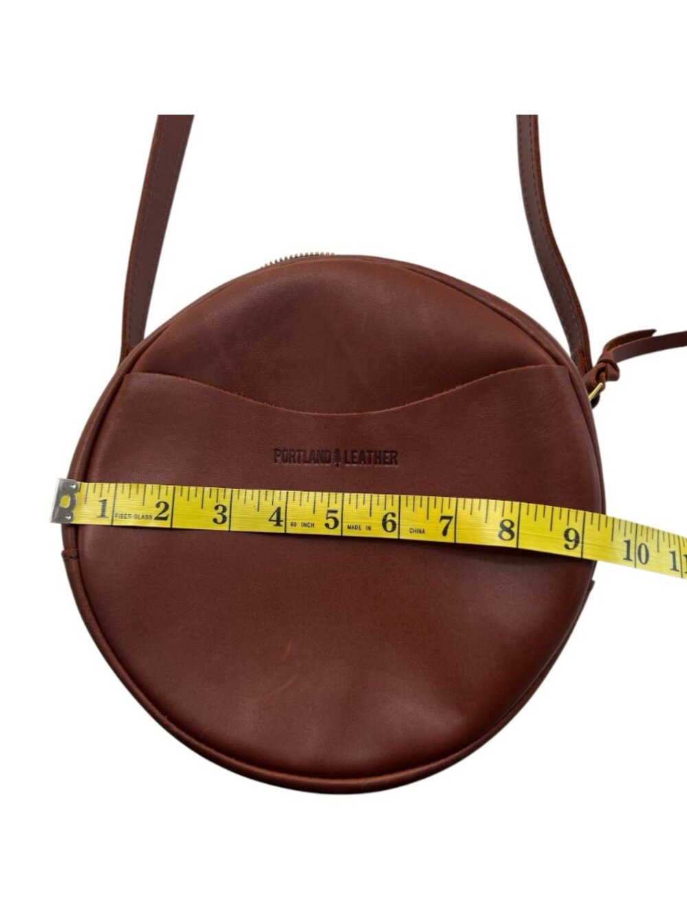 Portland Leather Almost Perfect Circle Leather Crossbody Full Grain Leather - Picture 6 of 11